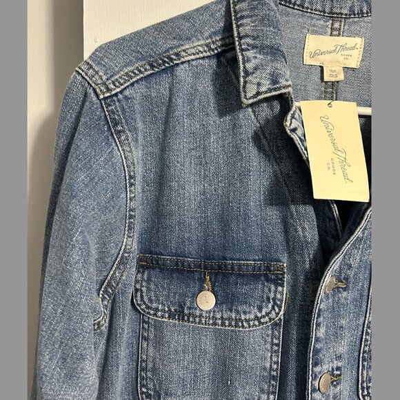 NWT Universal Thread Utility Baggy Denim Jumpsuit Women's Size 10 - Picture 3 of 14